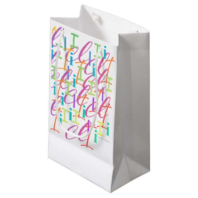 Petit Sac Cadeau Confettis en forme de lettre "I" (Devant Angle)
