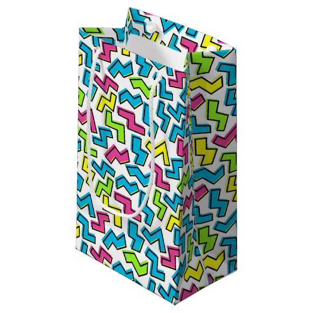 Petit Sac Cadeau Cool Cute 80 Memphis Motif (Devant Angle)