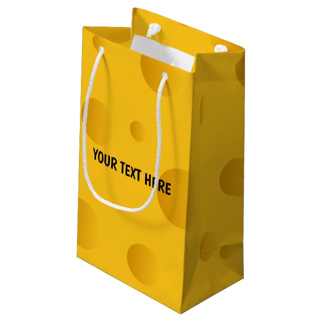 Petit Sac Cadeau Copie faite sur commande jaune drôle de fromage (Dos Angle)