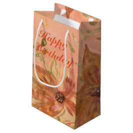 Petit Sac Cadeau Corail orange et vert