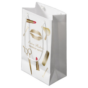 Petit Sac Cadeau Cosmétiques de salon de beauté d'or de maquilleu