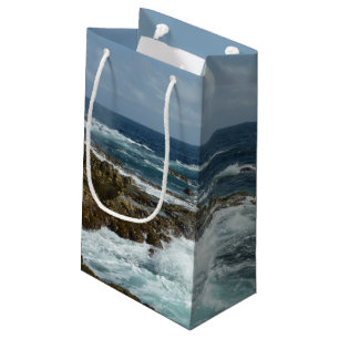 Petit Sac Cadeau Côte rocheuse d'Aruba et océan bleu