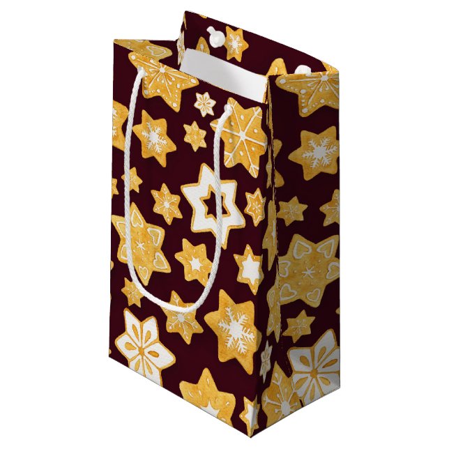 Petit Sac Cadeau Couronne de biscuits de Noël avec Arrière - plan d (Devant Angle)