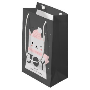 Petit Sac Cadeau Coutume mignonne de Noël de chat de joie