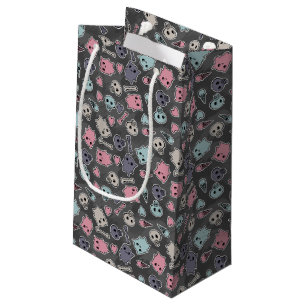 Petit Sac Cadeau Crânes, et coeurs sur l'arrière - plan noir