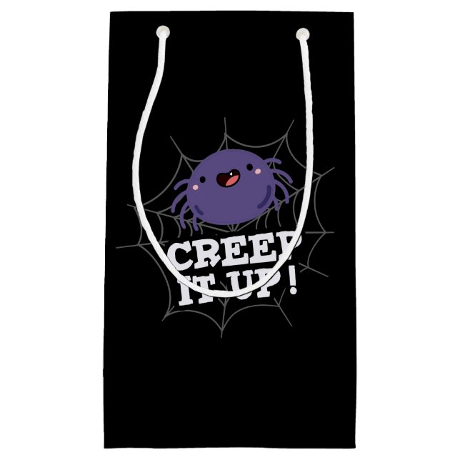 Petit Sac Cadeau Creep It Up Funny Spider Pun Dark BG (Devant)