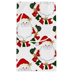 Petit Sac Cadeau Croyez en Père Noël-WHITE-GIFT BAG