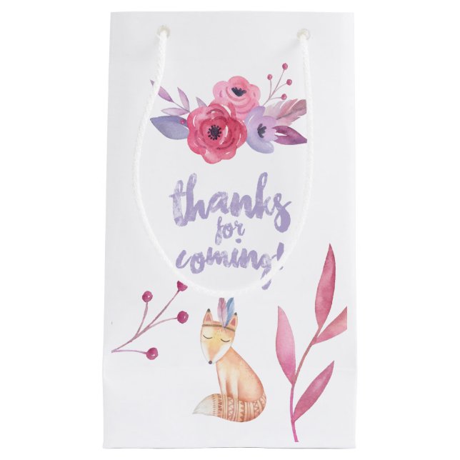 Petit Sac Cadeau Cute aquarelle Boho Tribal Baby shower Merci (Devant)