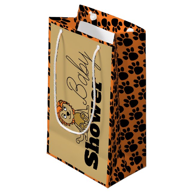 Petit Sac Cadeau Cute Lion Cub, Baby shower (Devant Angle)