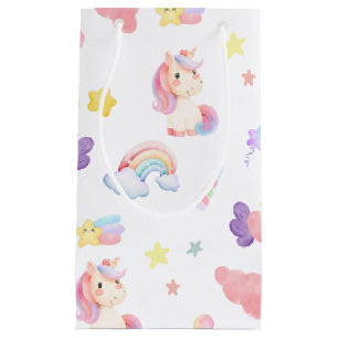 Petit Sac Cadeau Cute rose douce licorne arc-en-ciel Motif