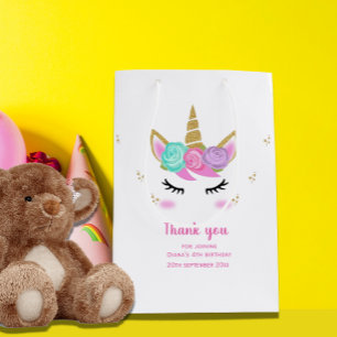 Petit Sac Cadeau Cute unicorne 4e anniversaire fille merci