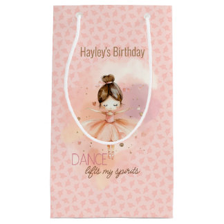 Petit Sac Cadeau Danse lève Mes esprits ballerine rose