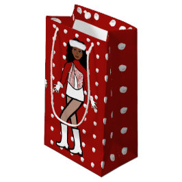 Petit Sac Cadeau Danseuse de neige Rouge