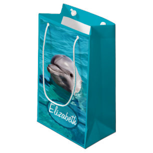Petit Sac Cadeau Dauphin en photo de l'eau bleue