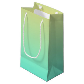 Petit Sac Cadeau Dégradé de turquoise aquamarin à jaune