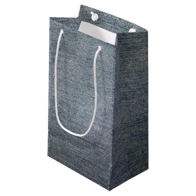 Petit Sac Cadeau Denim léger (Devant Angle)