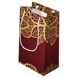 Petit Sac Cadeau Dentelle d'or de feuille sur l'arrière - plan
