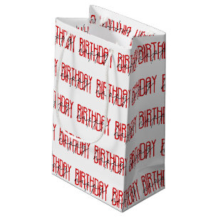Petit Sac Cadeau design d'anniversaire rouge et noir heureux