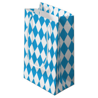 Petit Sac Cadeau Diagonale de bleu d'Oktoberfest et blanche