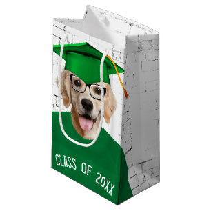 Petit Sac Cadeau Diplômé d'or avec T-shirt vert
