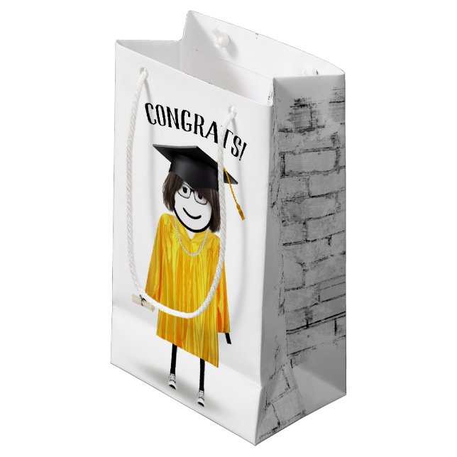 Petit Sac Cadeau Diplômée avec diplôme (Devant Angle)