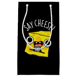Petit Sac Cadeau Dites Fromage drôle Photographe Pun Dark BG