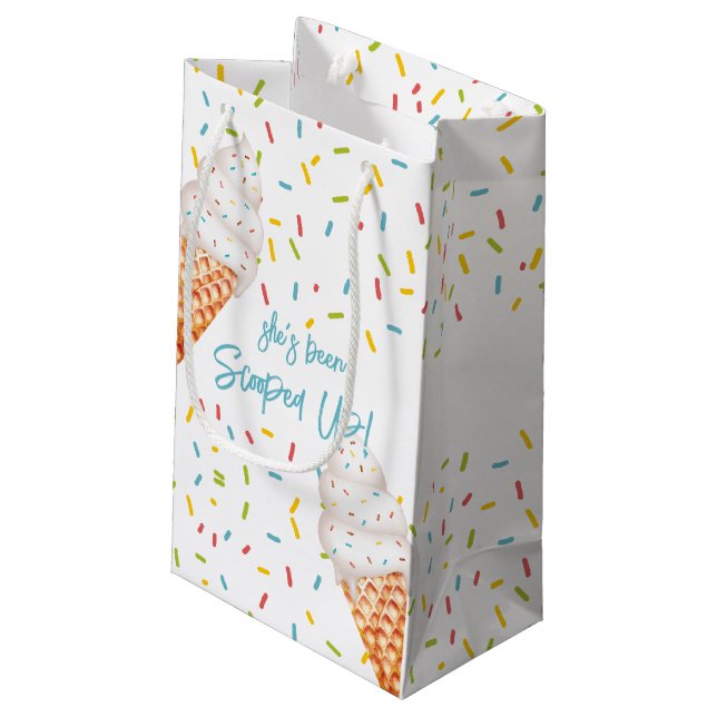Petit Sac Cadeau Douche nuptiale crème glacée sur mesure (Dos Angle)