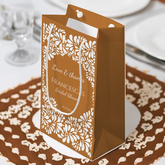 Petit Sac Cadeau Douche nuptiale talavera mexicaine en terre cuite (Mexican talavera terracotta bridal shower favors personalized small gift bag customized favor bags)