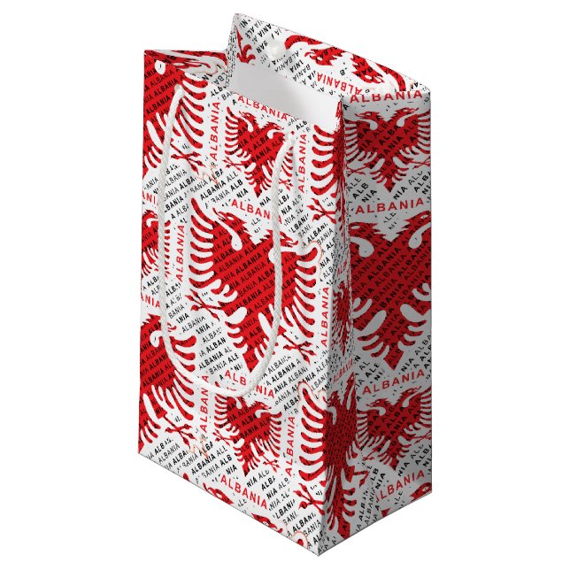 Petit Sac Cadeau Drapeau albanais 4 (Devant Angle)