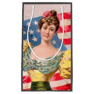 Petit Sac Cadeau Drapeau américain Lady Liberty Independence