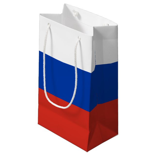 Petit Sac Cadeau Drapeau de la Russie (Devant Angle)