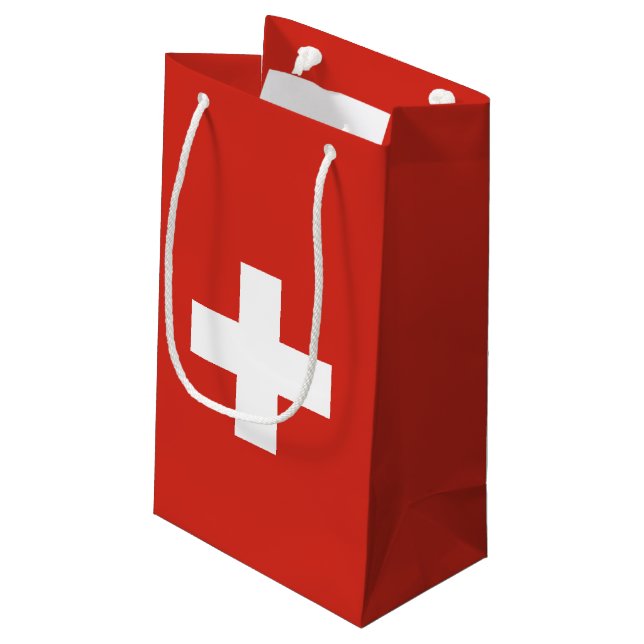 Petit Sac Cadeau Drapeau de la Suisse (Dos Angle)