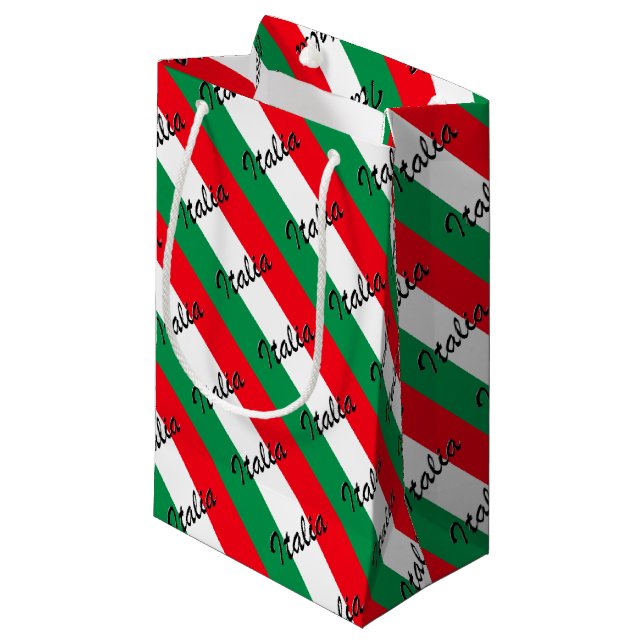 Petit Sac Cadeau Drapeau de l'Italie - de haute qualité (Devant Angle)
