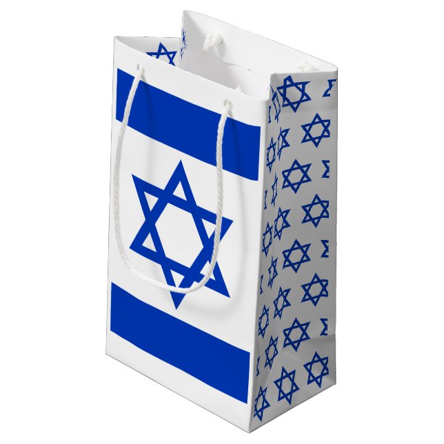 Petit Sac Cadeau Drapeau israélien avec étoile de David, Patriots S (Dos Angle)