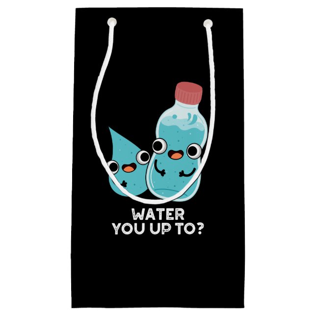 Petit Sac Cadeau Eau jusqu'à Funny Water Pun Dark BG (Devant)