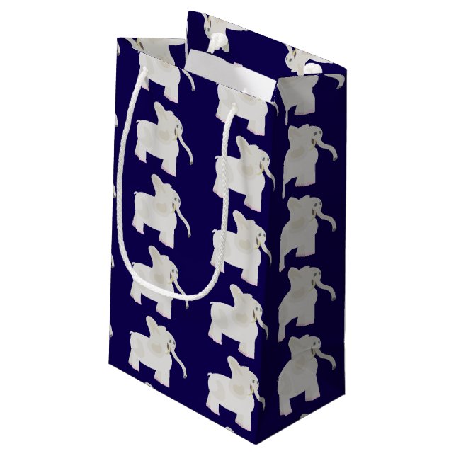 Petit Sac Cadeau Échange cadeau d'éléphant blanc de dessin animé (Dos Angle)