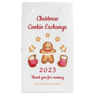 Petit Sac Cadeau Échange de biscuits de Noël en forme d'homme en pa