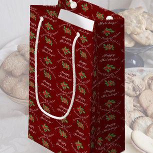 Petit Sac Cadeau Editable Holiday Baking Gift Red Happy Holidays