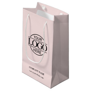 Petit Sac Cadeau Élégant Blush Pink Entreprise Logo d'entreprise