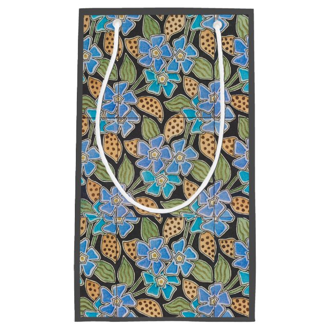 Petit Sac Cadeau Élégant Fleur Bleu Périwinkle Floral Classic (Devant)