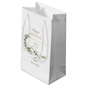 Petit Sac Cadeau Élégant Foliage & Mariage Or Favoriser Merci