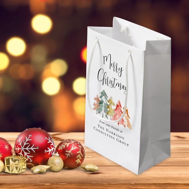 Petit Sac Cadeau Élégant Joyeux Noël Entreprise Fêtes (Créateur téléchargé)