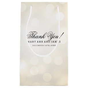 Petit Sac Cadeau Élégant Merci Mariage Gold Parties scintillant Lum