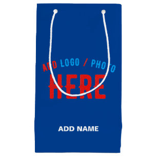 PETIT SAC CADEAU ÉLÉGANT MODERNE PERSONNALISÉ BLEU COBALT VERIFIÉ M