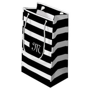Petit Sac Cadeau Élégant Motif Moderne Grandes Blances Et Noires