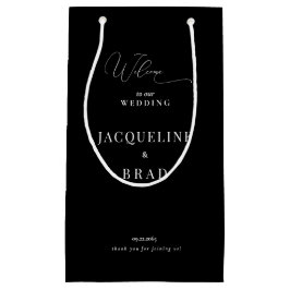 Petit Sac Cadeau Elégant Noir & Blanc Mariage Favoriser Merci
