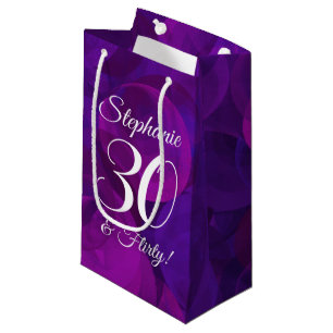 Petit Sac Cadeau Elégant Purple 30 et Flirty fête d'anniversaire