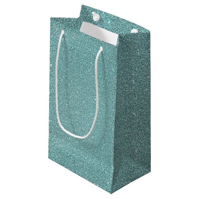 Petit Sac Cadeau Elégant Sage Green Sparkly Parties scintillant Loo (Devant Angle)