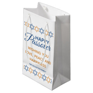 Petit Sac Cadeau Elégante Happy Passover Star de David Personnalis