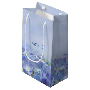 Petit Sac Cadeau Élégante Hydrangea Blue Florals